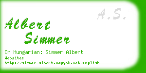 albert simmer business card